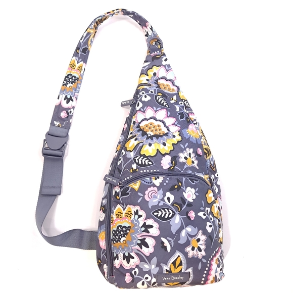 Vera Bradley Handbags - Vera Bradley Lighten Up Essential Sling Backpack - Charmont Meadow Gray